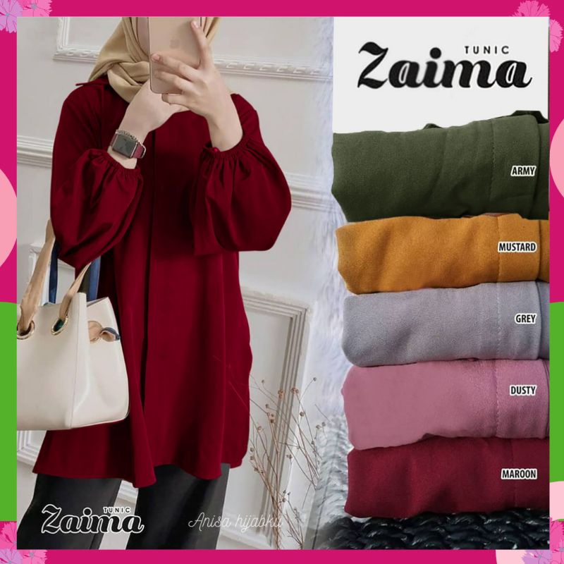 (GOOD QUALITY)TUNIK LENGAN BALON / ATASAN TUNIK MOSCREPE••ZAIMA TUNIK••ATASAN MUSLIM WANITA