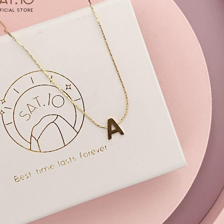 Hayylife X SAT.10 Kalung huruf - kalung liontin huruf huruf rantai berlapis emas 18K SAT-FAA4030 <