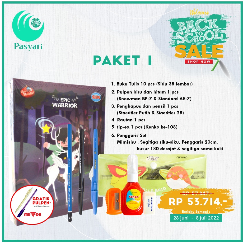 

Alat Stationery Paket / satu set alat tulis lengkap