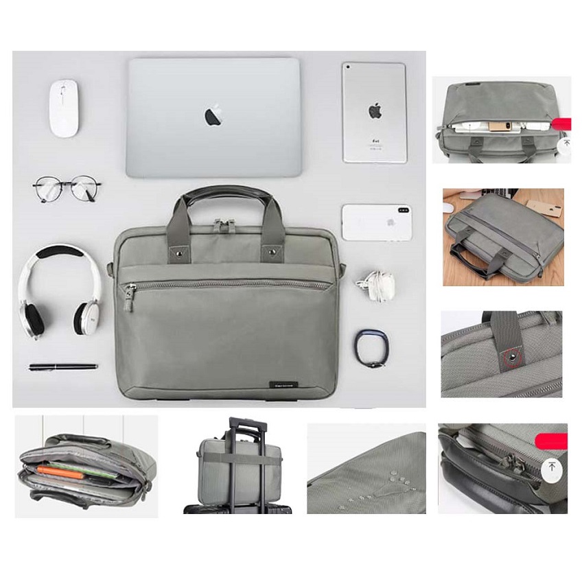 Tas Laptop Selempang Cartinoe Briefcase Grey Series 13 14 inch