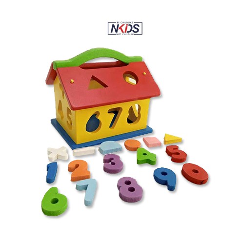 Mainan Rumah Angka Susun Balok Kayu / Mainan Edukatif / Edukasi Shape Shorter