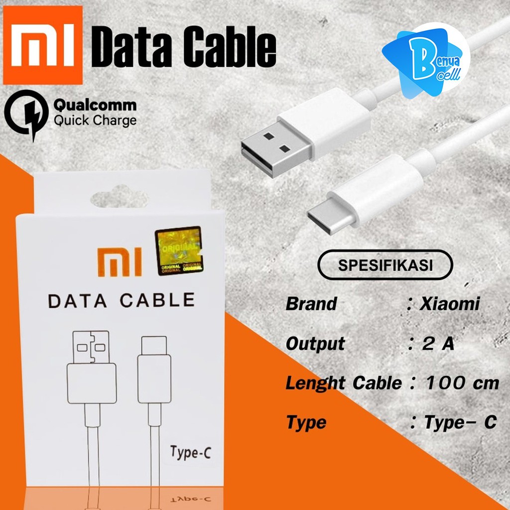 BM001 MI9 WHITE XIAOMI KABEL DATA NEW MODEL REDMI 9A 9C NOTE 8 9 10 PRO MI9 TIPE C USB BC111