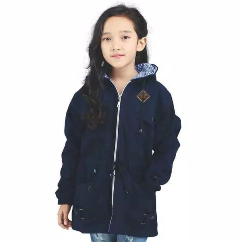 Jaket Parka Anak Perempuan 12 Tahun Import Polos Model Resleting