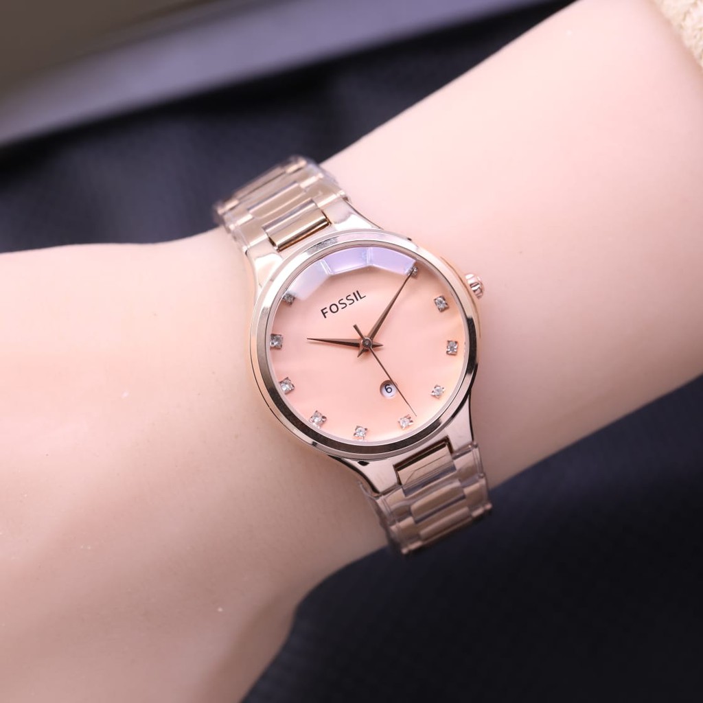 [COD] Jam Tangan Wanita F4102 El Tanggal Aktif Tali Rantai Free Box & Baterai Cadangan