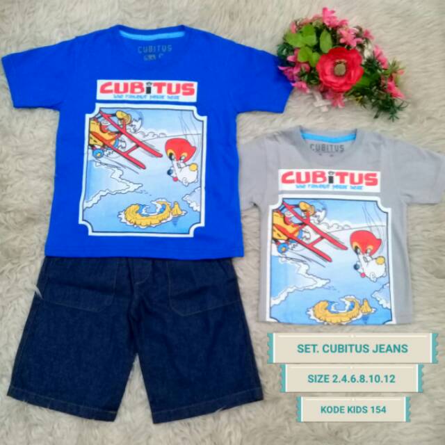 Setelan Anak Cowok Cubitus / Baju Anak Cowok/ Branded Murah/ Jeans Lembut
