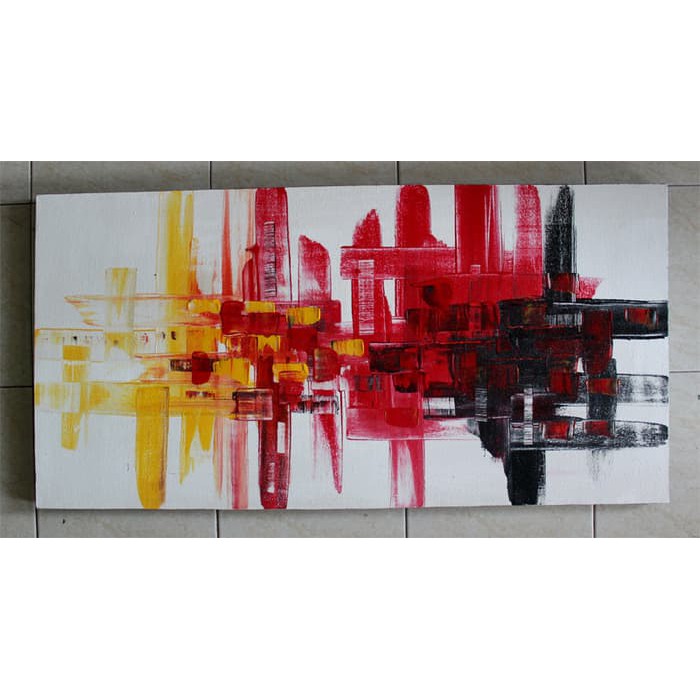 Lukisan Abstrak 1 Kanvas B9 lukisan bali dinding kaligrafi dekorasi rumah abstrak bunga besar canvas