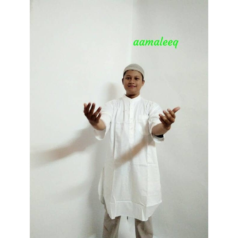 PAKET UMTOH HAJI koko/gamis pakistan putih polos MURAH