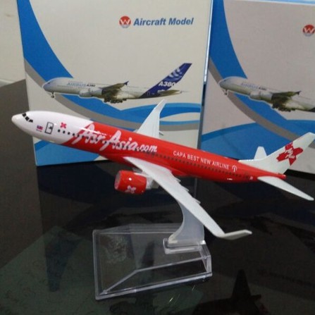 Miniatur Diecast Pesawat Boeing 737 Model Air Asia Pajangan