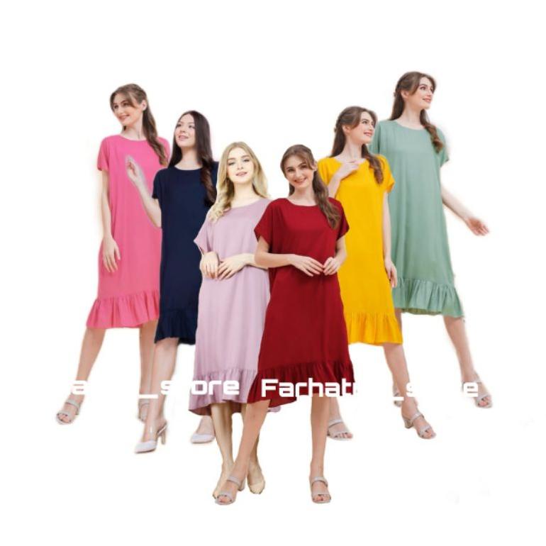 DASTER VIRAL RUFFLE POLOS DEWASA/Daster Ruffle Polos Vira