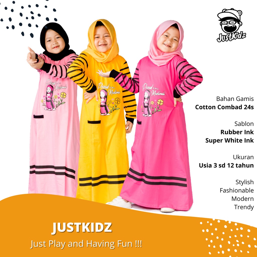 Gamis Kaos Anak Sporty & Lucu usia 3 sd 12 tahun
