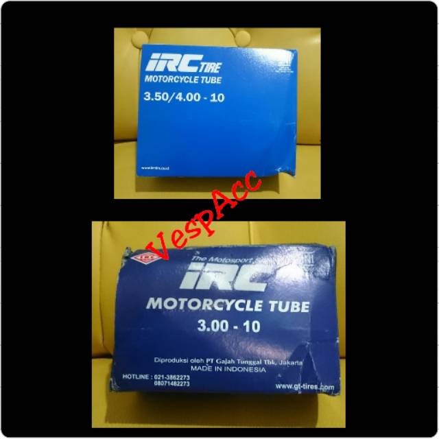 Ban Dalam Vespa Irc 3.00-10 & 3.50-0 / 4.00-10