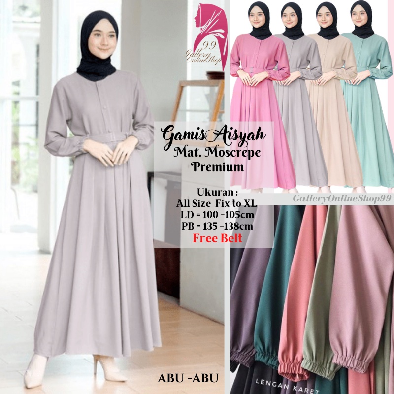Pakaian Baju Gamis Games Dres Dress Terbaru Remaja Kekinian Hitam Putih Polos Wanita Muslim Mewah El