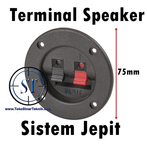 BA-137C Terminal Speaker Bentuk Bulat Plastik PVC Connector With Soket 2 Way Jepit Capit 75mm Audio Home Theater