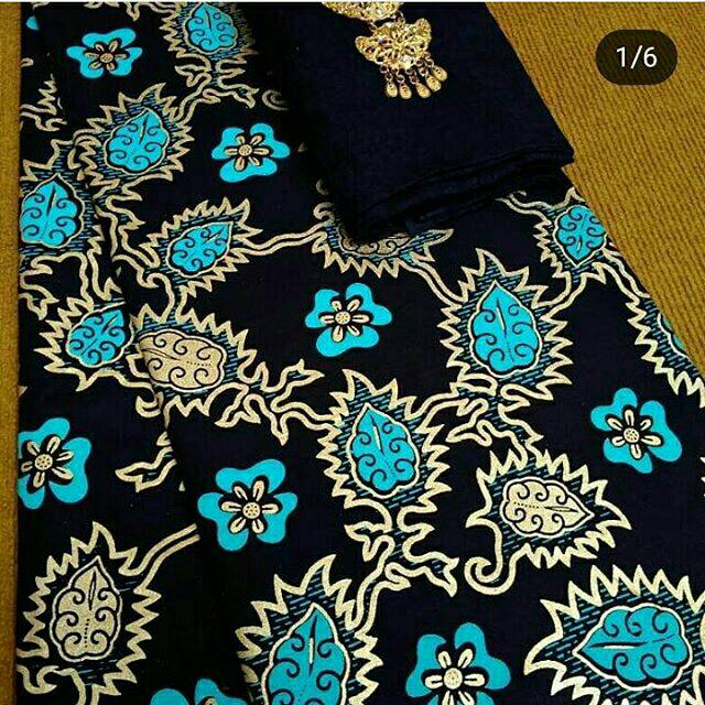 Batik Bunga Biru tosca
