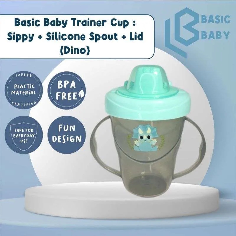 Basic Baby Trainer Cup : Sippy + Silicone Spout + Lid