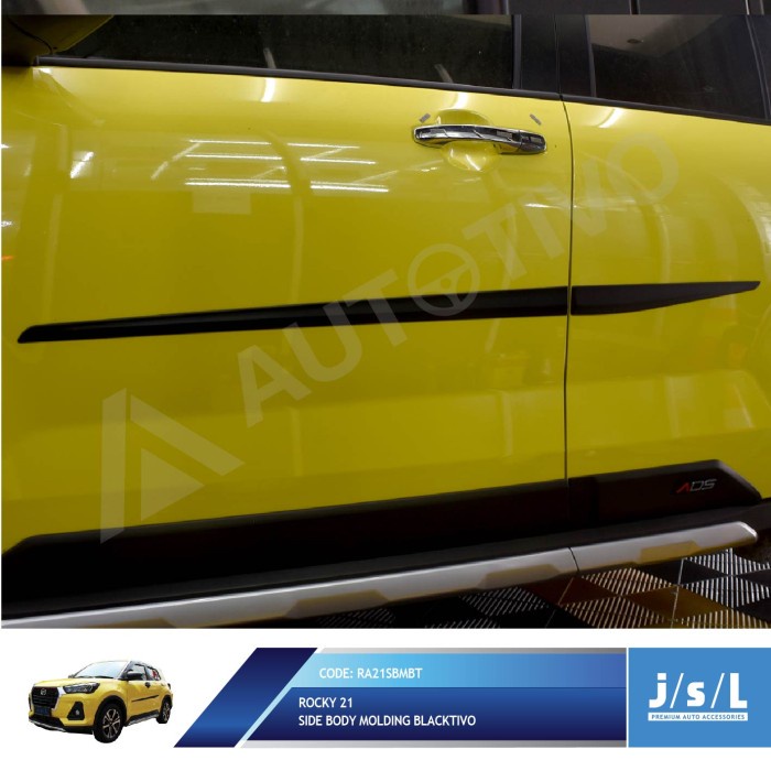 Aksesoris Fariasi Tambahan JSL Side Body Molding Daihatsu Rocky 2021 Lis Pintu Samping Blacktivo