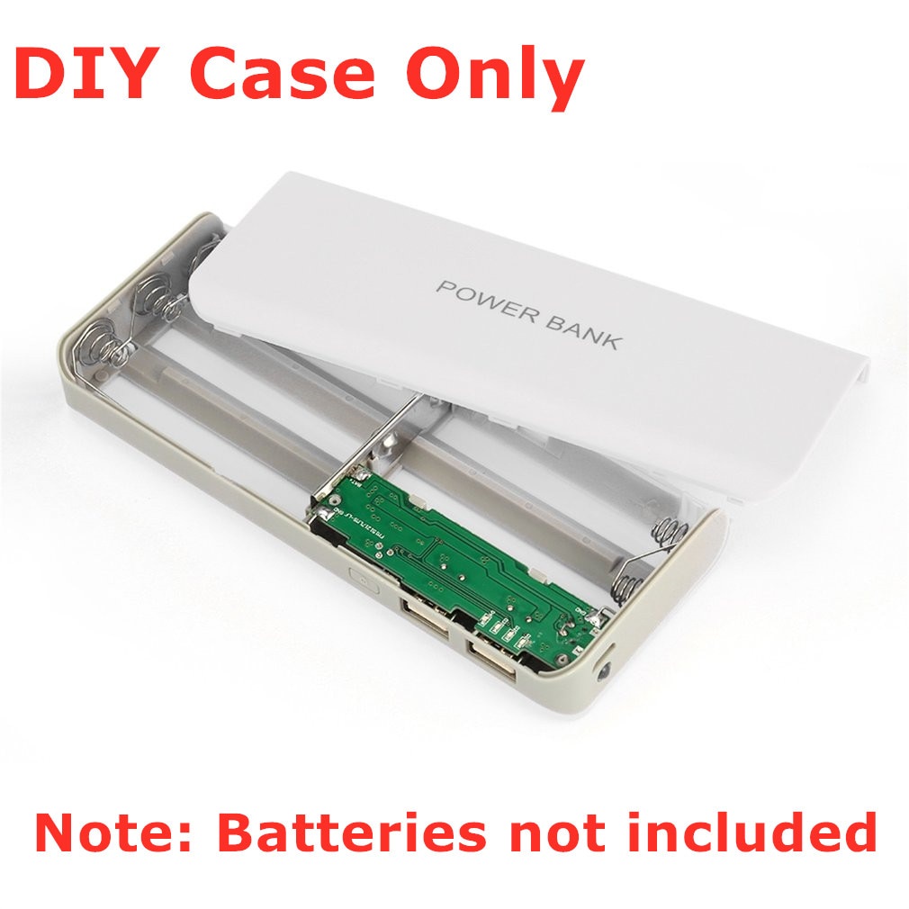 Case Power Bank DIY rakit sendiri untuk 5 x 18650 2 Portbisa sampai 13000mah phone HP mobil handphone aksesoris 13000mah DIY Power Bank Case External Batteries Portable Mobile Phone Backup Bank w/Two USB Interface Charger Power Bank Case