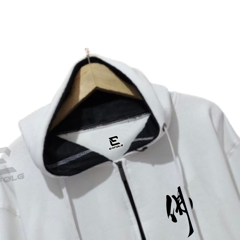 Erfolg Clothing Switer Hoodie Zipper Original Putih Unisex Jumbo Sweater Cowok Distro Jaket Pria Resleting White Bahan Tebal Brand Ori Bandung Jacket Hodie Polos Bigsize Impor Jepang Logo Style Premium Quality