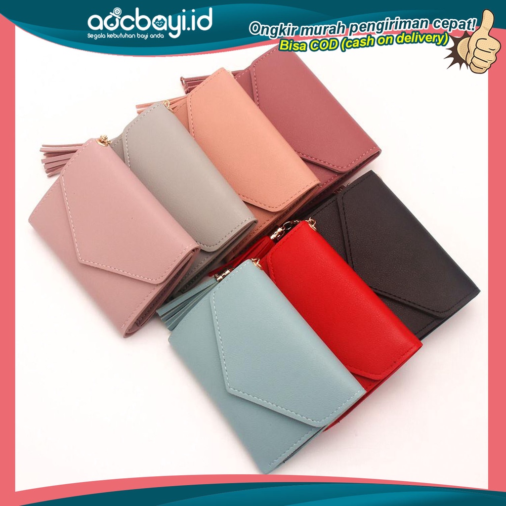 ☀ACCBAYI☀ ACC0063 Dompet Lipat Mini Wanita Trend Fashion Cute Wallet Polos Murah Import