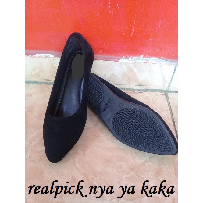 Kharisma Sepatu Flatshoes wanita Ballerina Hitam SOL karet