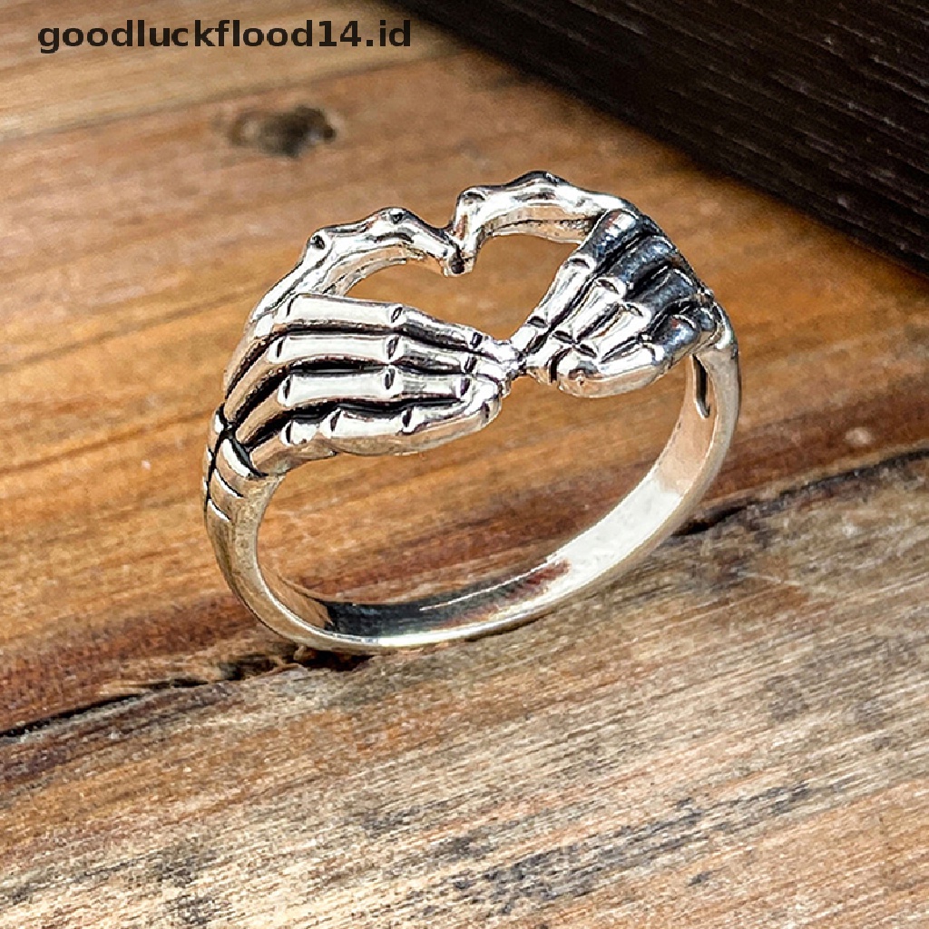 [OOID] Vintage Ghost Finger Rings For Women Men Retro Classic Open End Claw Ring ID