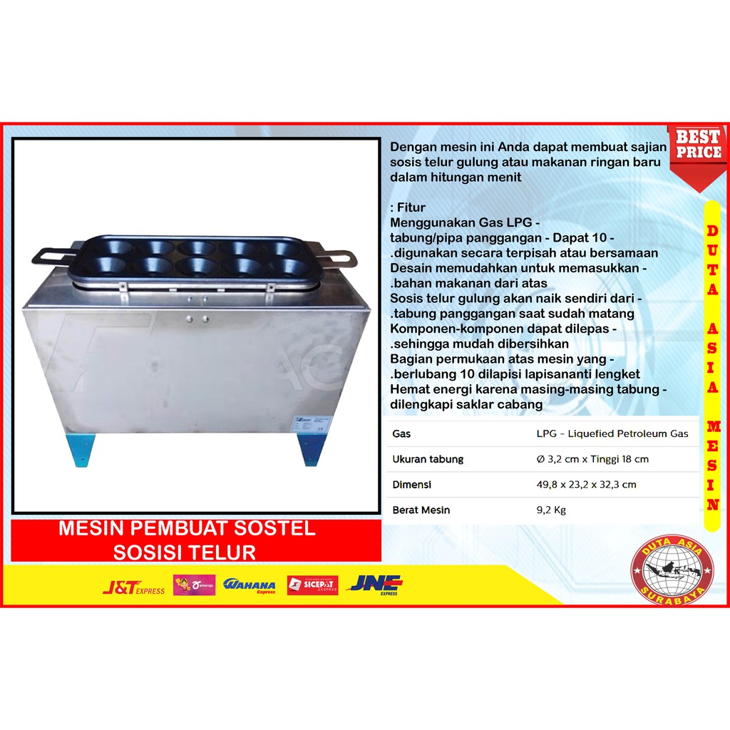 MESIN PENCETAK SOSIS TELUR 10 SLOT