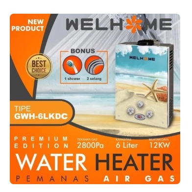 Water Heater Gas Welhome GWH 6LKDC Digital LED