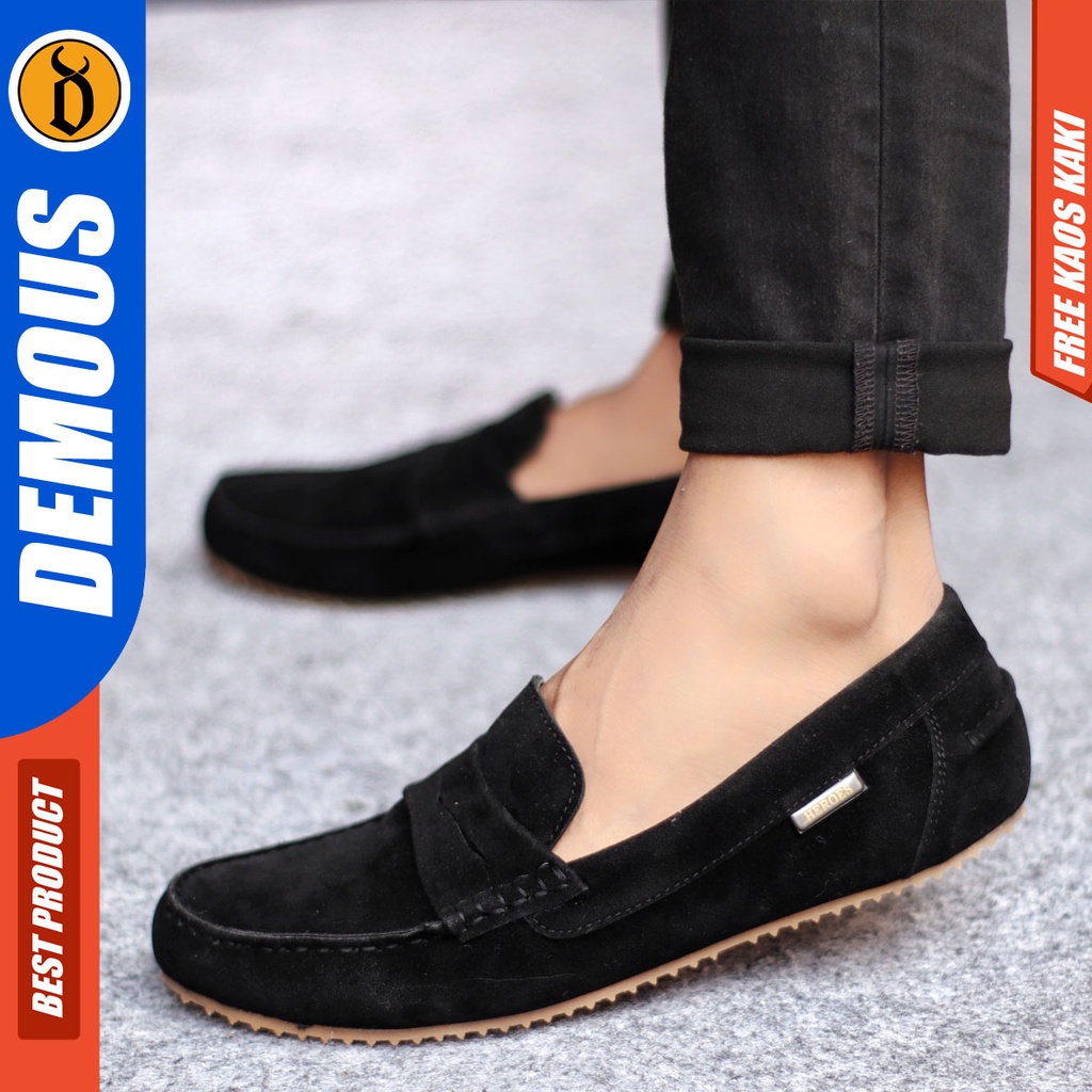 DEMOUS CELTIK - Sepatu Slip On Casual Hitam Pria