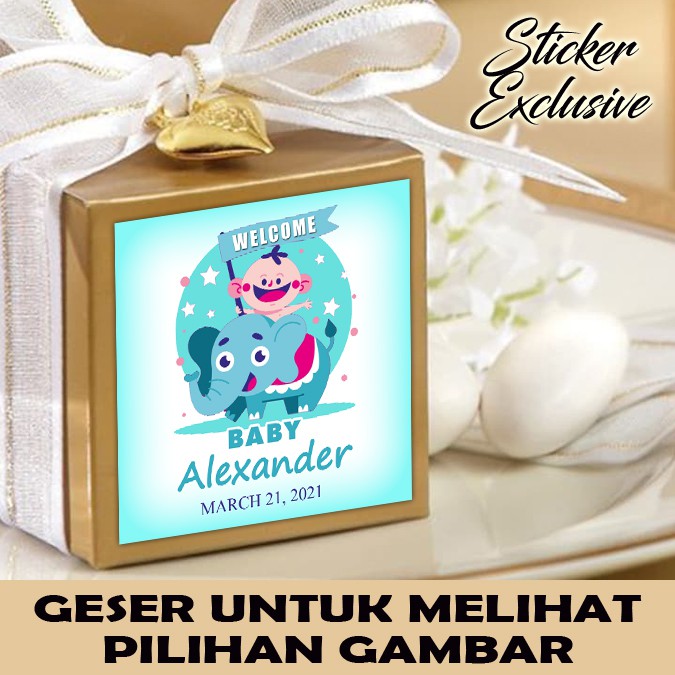 

60 STIKER WELCOME BABY B - LABEL BAG / KUE / SOUVENIR ULTAH ULANG TAHUN
