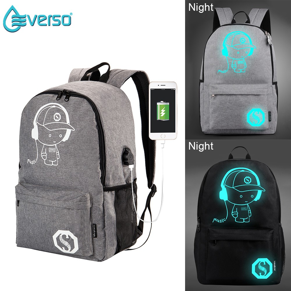 Luminous smart backpack Tas  Ransel Sekolah  Casual Anti 