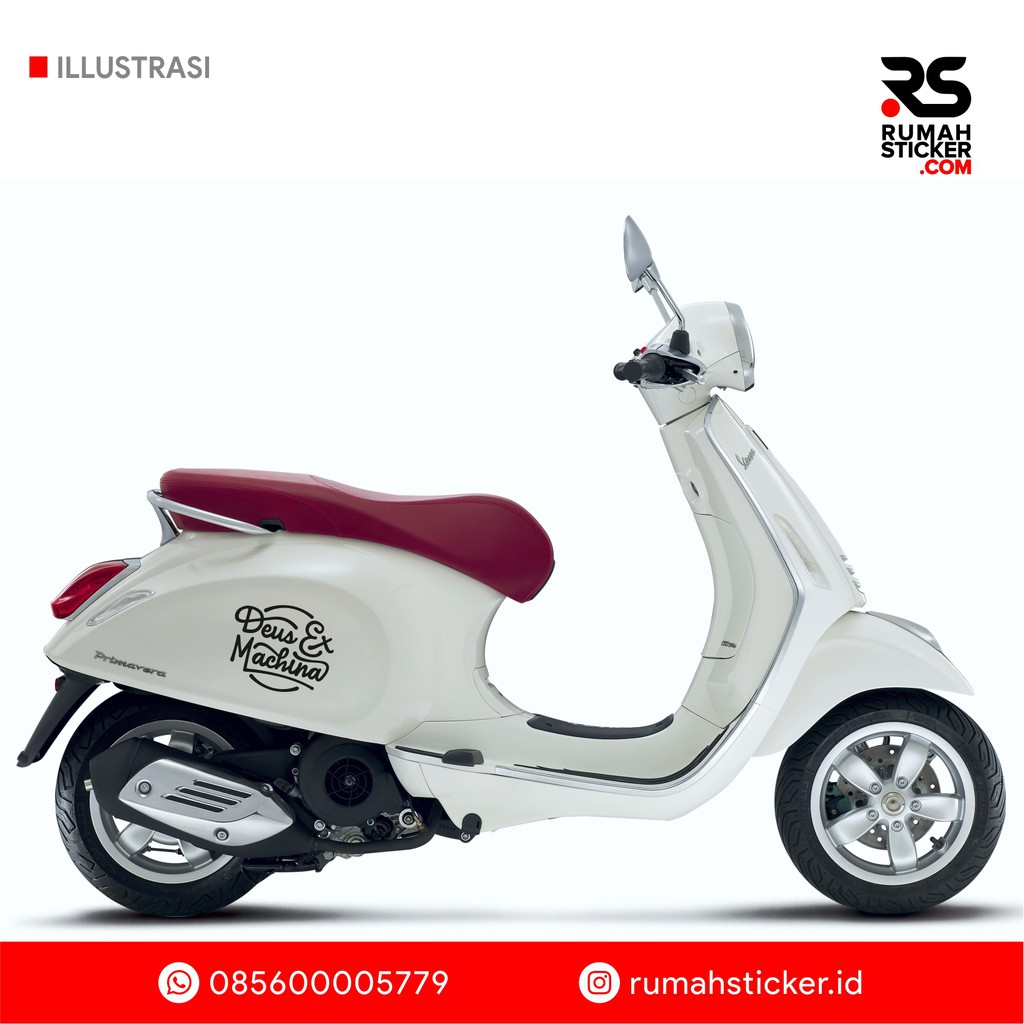 Sticker Stiker Cutting Vespa Scoopy Dll Logo Deus Ex Machina