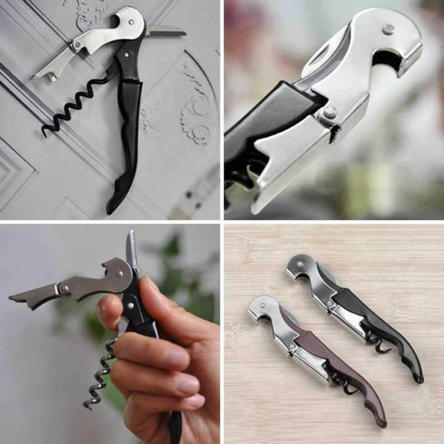 Pembuka Tutup Botol Wine Bottle Opener Stainless Steel