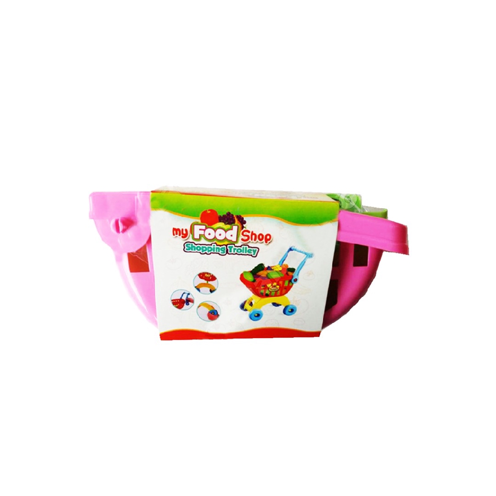 Mainan Anak Perempuan - Food Shop SHOPPING TROLLEY - Keranjang Belanja Mainan Trolley Set Sayuran