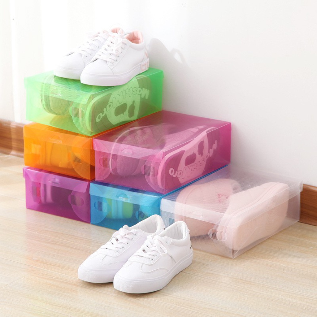 BRGUNIK Kotak Tempat Rak Susun Sepatu Tebal Transparan Shoes Box Murah Import R001