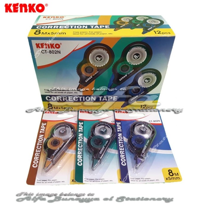 

Spesial Kenko Correction Tape 8M Ct 802N (12Pc) Tip X 8 Meter Tipe Ex Roll Sale!!!