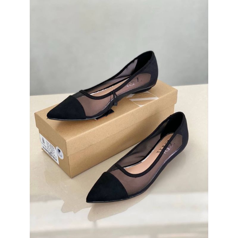 FLAT SHOES ZARA | FLAT SHOES ZRA | SEPATU FLAT HITAM | SEPATU KERJA ZARA
