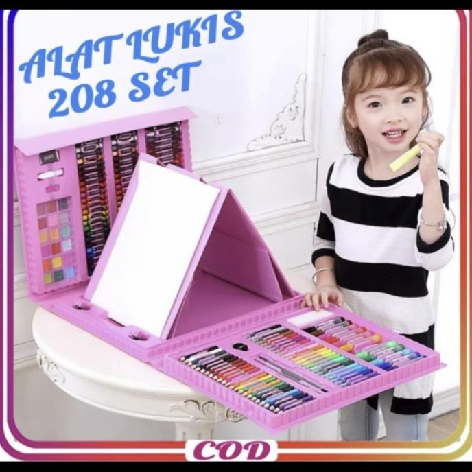 

(COD) Crayon Anak Set Isi 208 Pcs / Alat Lukis Anak Set Pensil Warna Crayon
