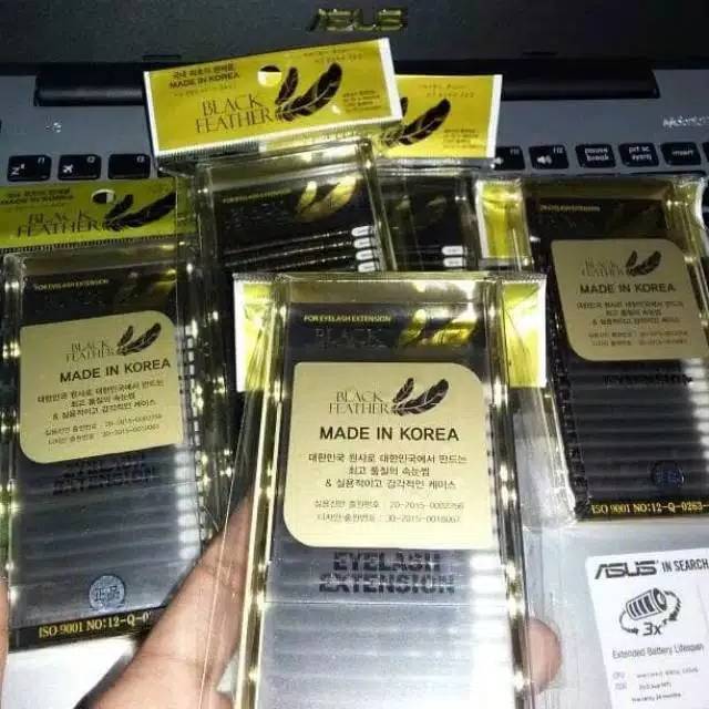 BLACK FEATHER PREMIUM LASHES EYELASH EXTENSION KOREA RUSSIAN VOLUME EYELASH EXTENSION