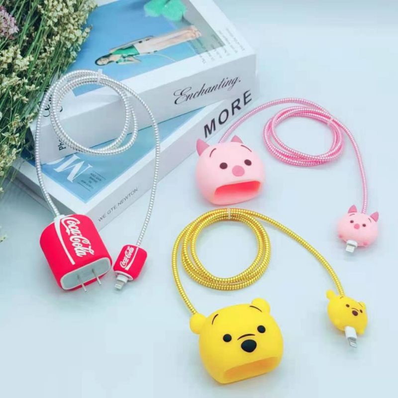 1 Set Case Cover Pelindung Kepala Charger iPhone Pelindung Kabel Charger