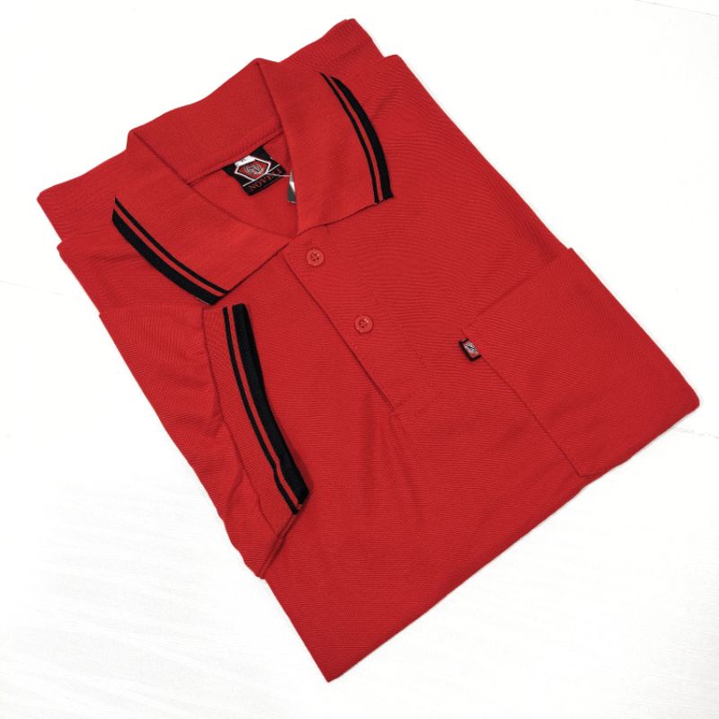 Kaos Polo shirt Saku Pria Dewasa Kerah Polos Saku Lengan Pendek Size L XL XXL