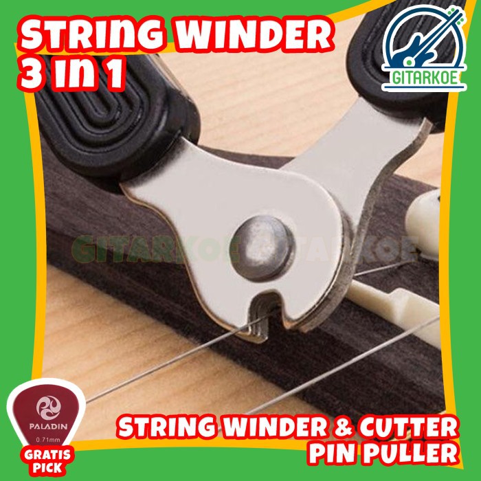 Alat Pemutar Senar 3in1 String Winder Cutter Pin Puller Premium Import Quality