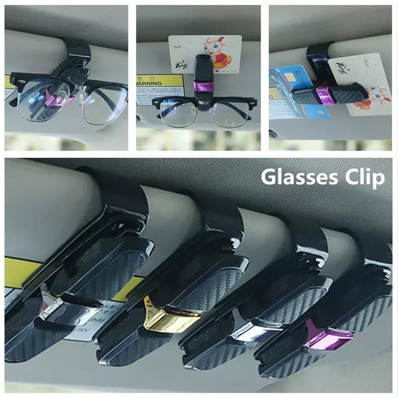 SUGA Universal Car Glasses Holder - Pemegang Kacamata Mobil 3in1 2PCS