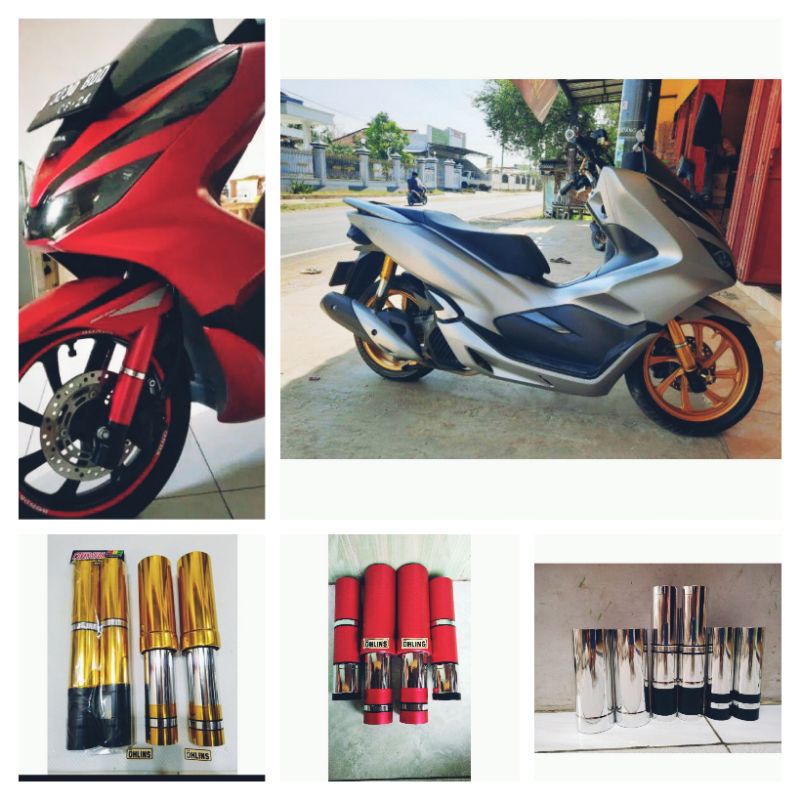 Cover shock PCX depan belakang,variasi cover shock pcx depan belakang ,pengaman shok pcx 150cc dan 1