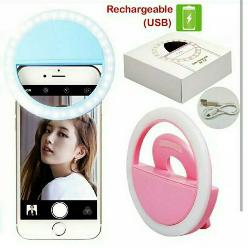 Lampu Selfie RING LIGHT LED / Charm Eyes / Ring light Selfie / Lampu Selfie Rechargeable