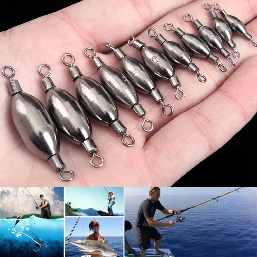 REBUY 5Pcs Fishing Tools Lead Sinker Connecting Connector Sinkers Counterweight Swivels Rolling Fishing Swivels Durable Metal Tackle Accessories