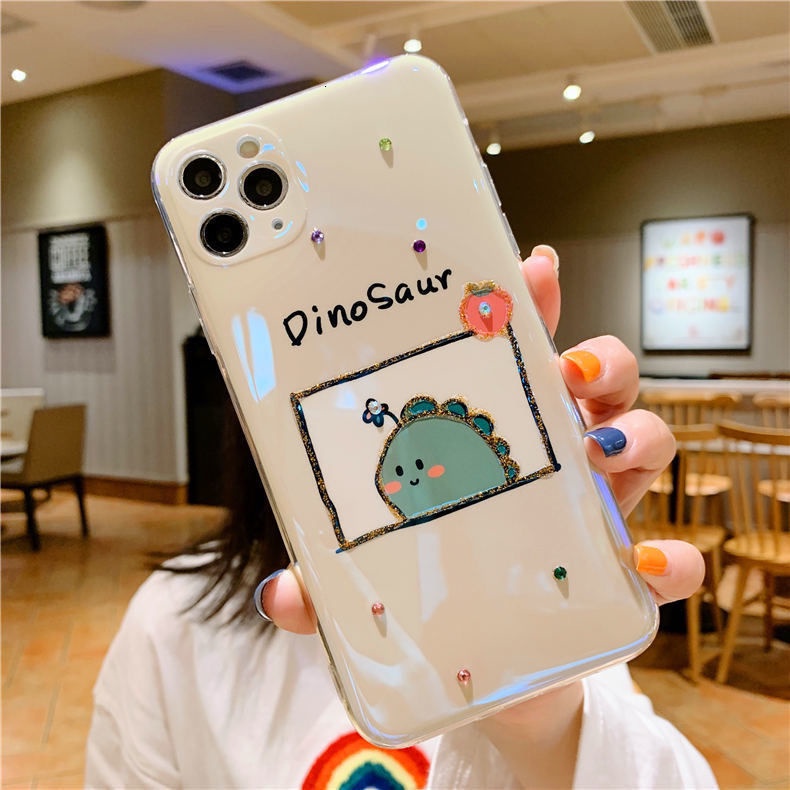 cute dinosaur pattern IPhone case 11pro Max X IPhone7 8plus Xr Xs 12 12promax soft case