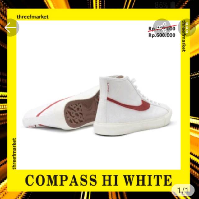  SEPATU COMPASS GAZELLE WHITE  RED Shopee Indonesia