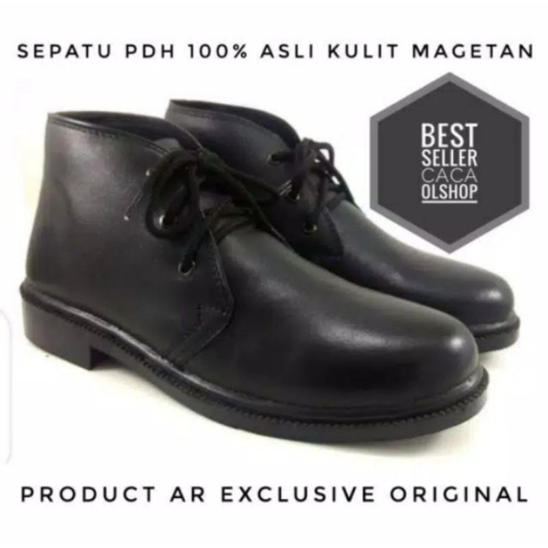 Sepatu PDH Tali AR Exclusive Asli Kulit Magetan