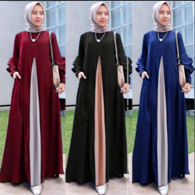 Baju Gamis Syari Syar I asdf Muslim Pesta Fashion Wanita Remaja Murah Terbaru Dress Polos 2020 2021