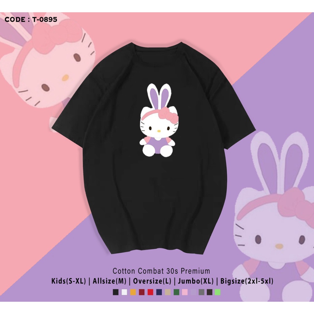 T-SHIRT / KAOS GAMBAR HELLO KITTY RABBIT / HAND SANITIZER HK COLLECTION BAHAN COMBED 30S / RESELLER WELCOME